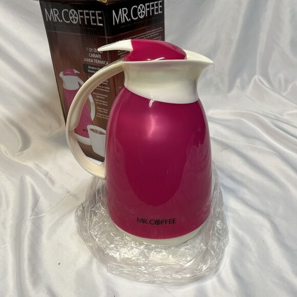 Mr. Coffee Carafe Hot Pink 1 Quart Double Wall Thermal Insulated 2013 NEW UNUSED - Picture 5 of 10